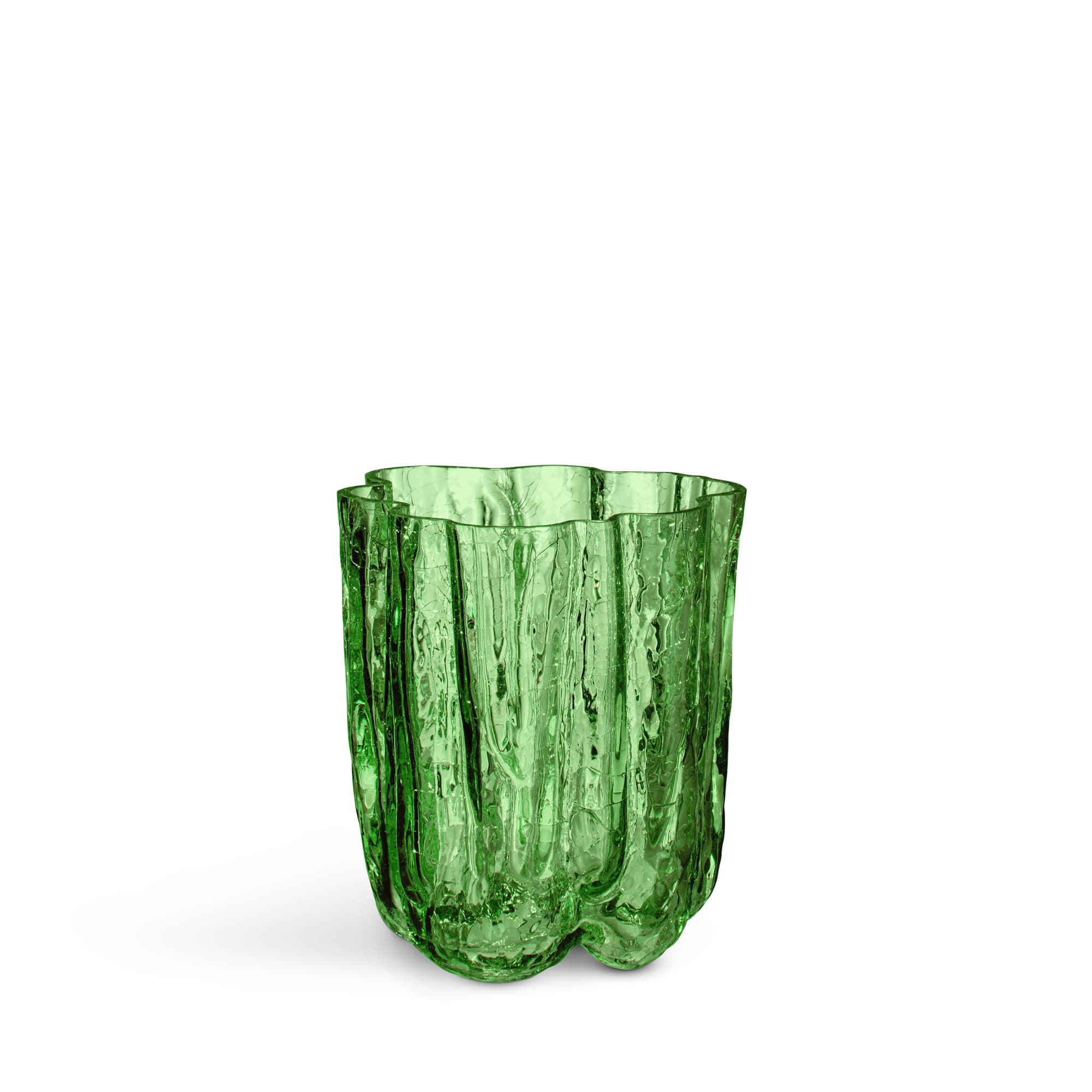Crackle vase mørkegrønn 121 mm